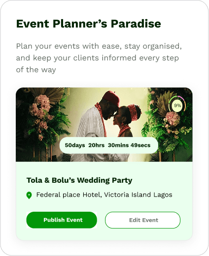 Event planning dashboard